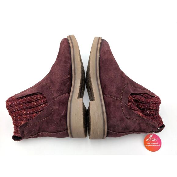 Comfortiva Rawnie Ankle Bootie Knit Collar Women's Red Suede Size US6.5M EU37 - Picture 5 of 12